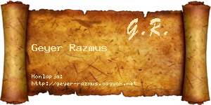 Geyer Razmus névjegykártya